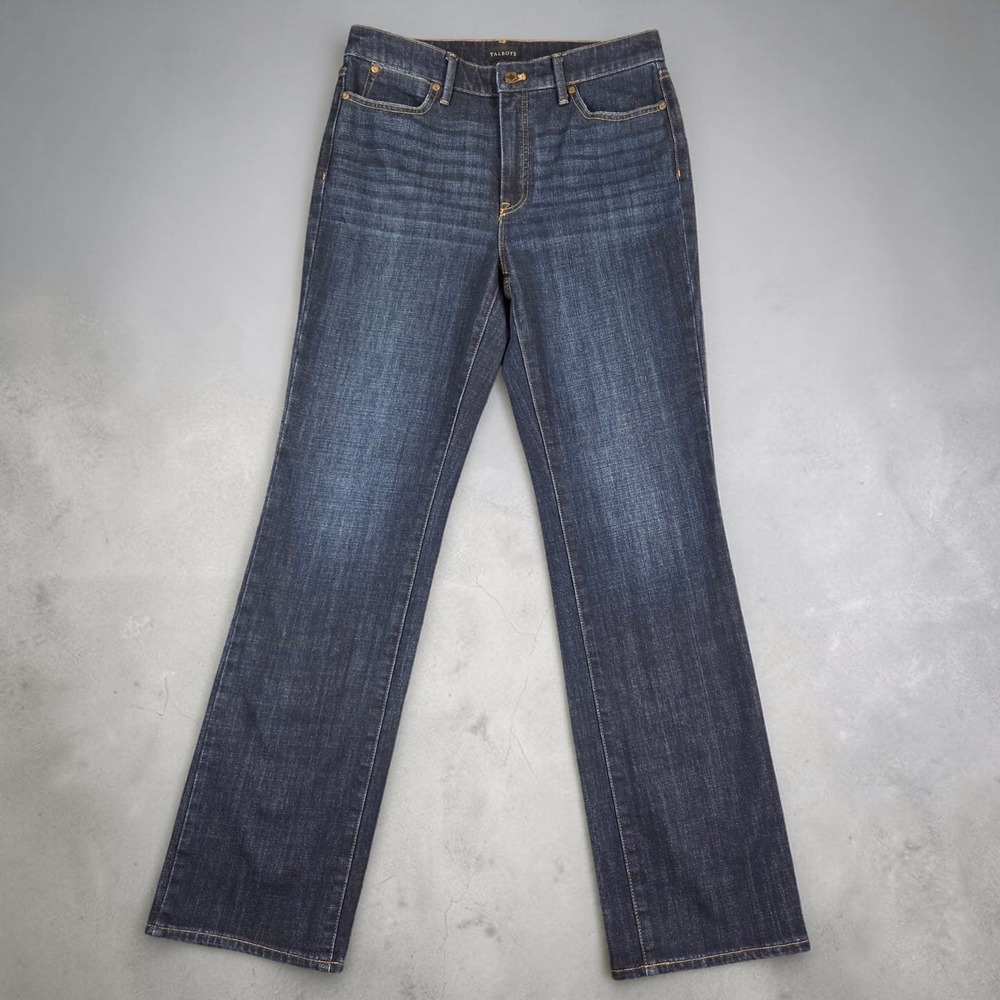 Talbots Barely Boot Jean Dark Wash Indigo Stretch Denim Size 6 High Rise Pants